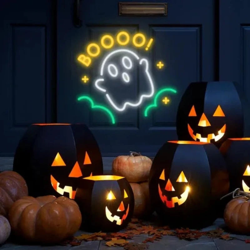 BOOOOOO Halloween Neon Sign Personalized Mirror S