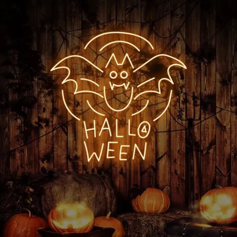 Halloween Bat Neon Sign Personalized Mirror S