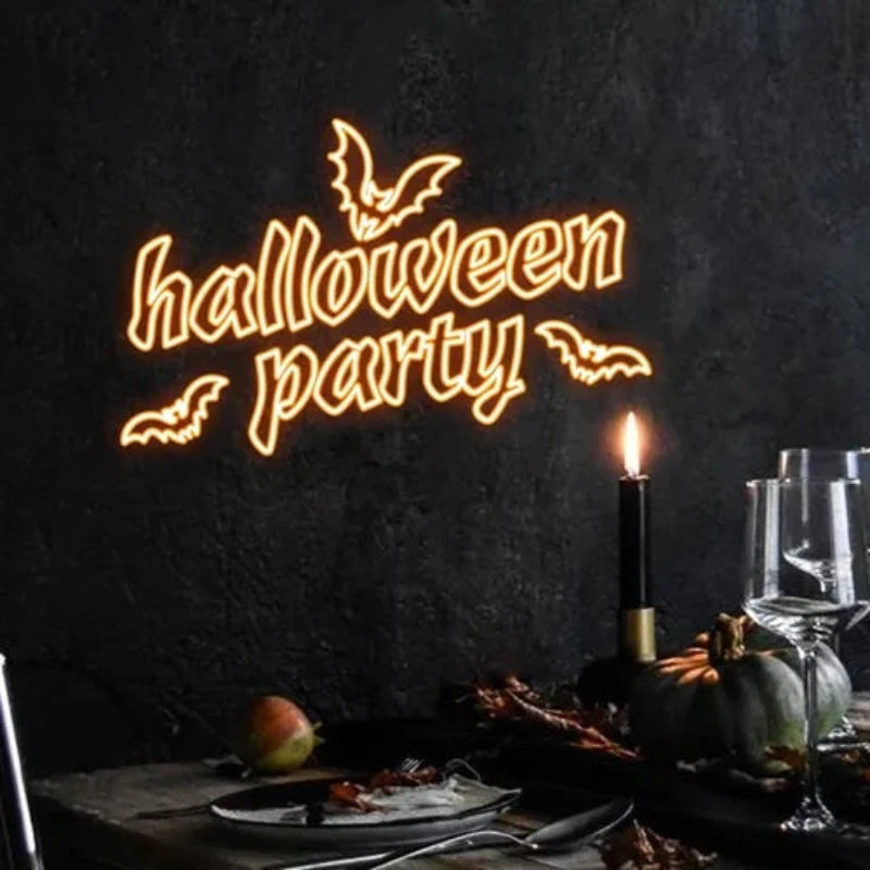 Halloween Night Typography Neon Sign Personalized Mirror S