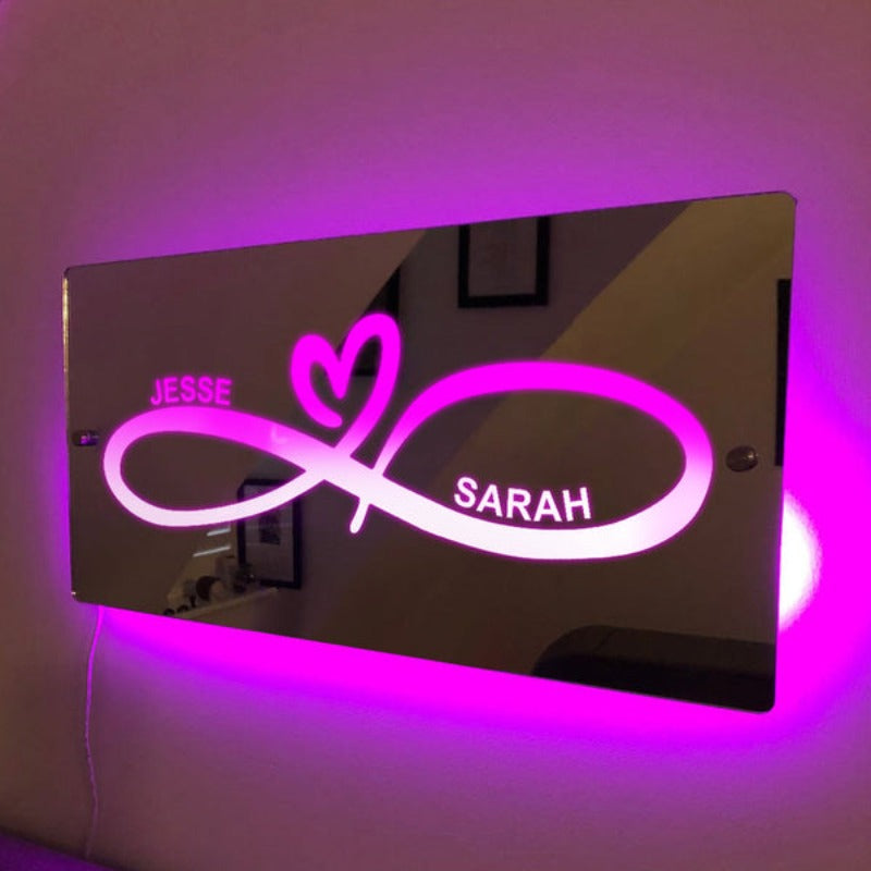 Personalized Infinity Custom LED Light Mirror Name Mirror