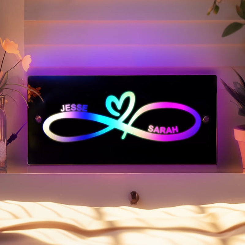 Personalized Infinity Custom LED Light Mirror Name Mirror