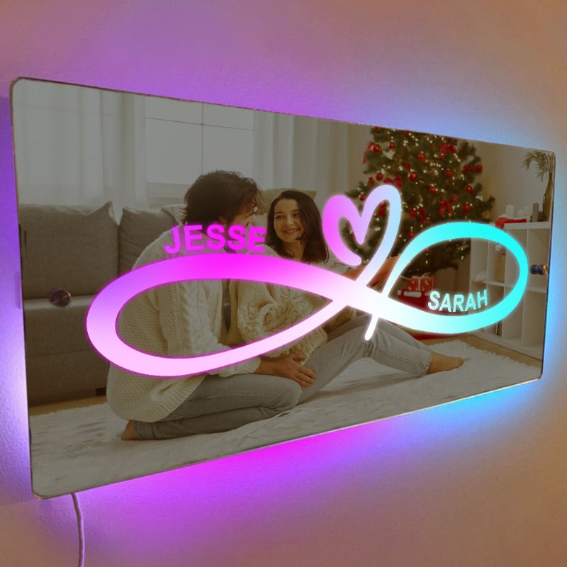 Personalized Infinity Custom LED Light Mirror Name Mirror Without Remote 300mmx150mm