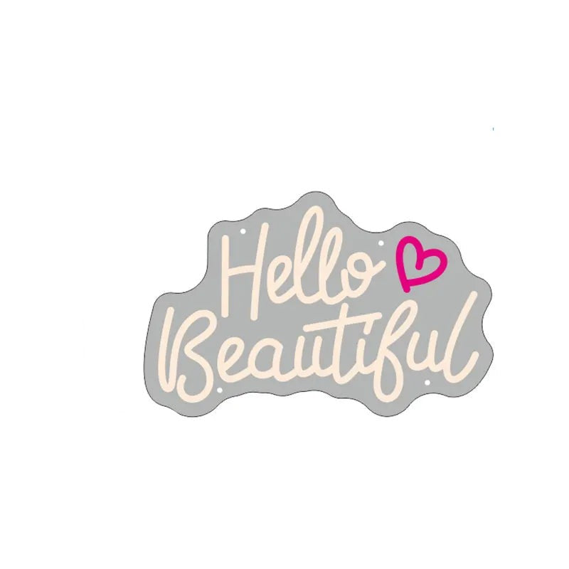 Custom Beauty Salon LED Neon Sign Personalized Mirror Hello