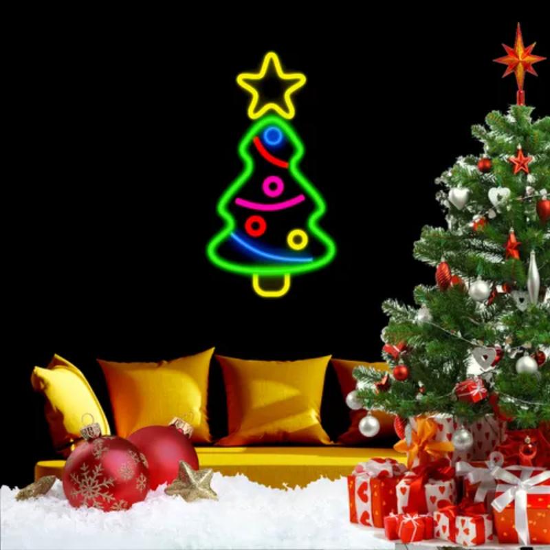 Christmas Tree Neon Sign Personalized Mirror S