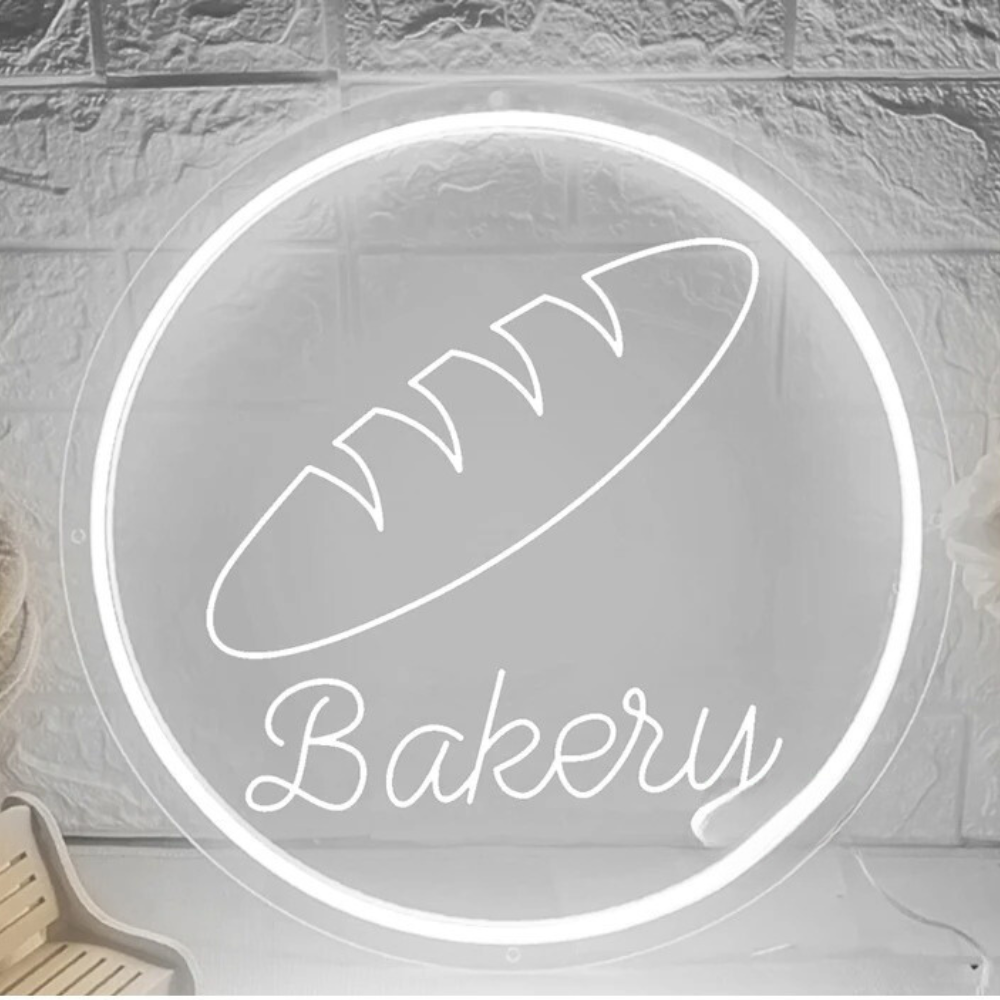 Glowing Bakery Neon Sign  Personalized Mirror 30x30  