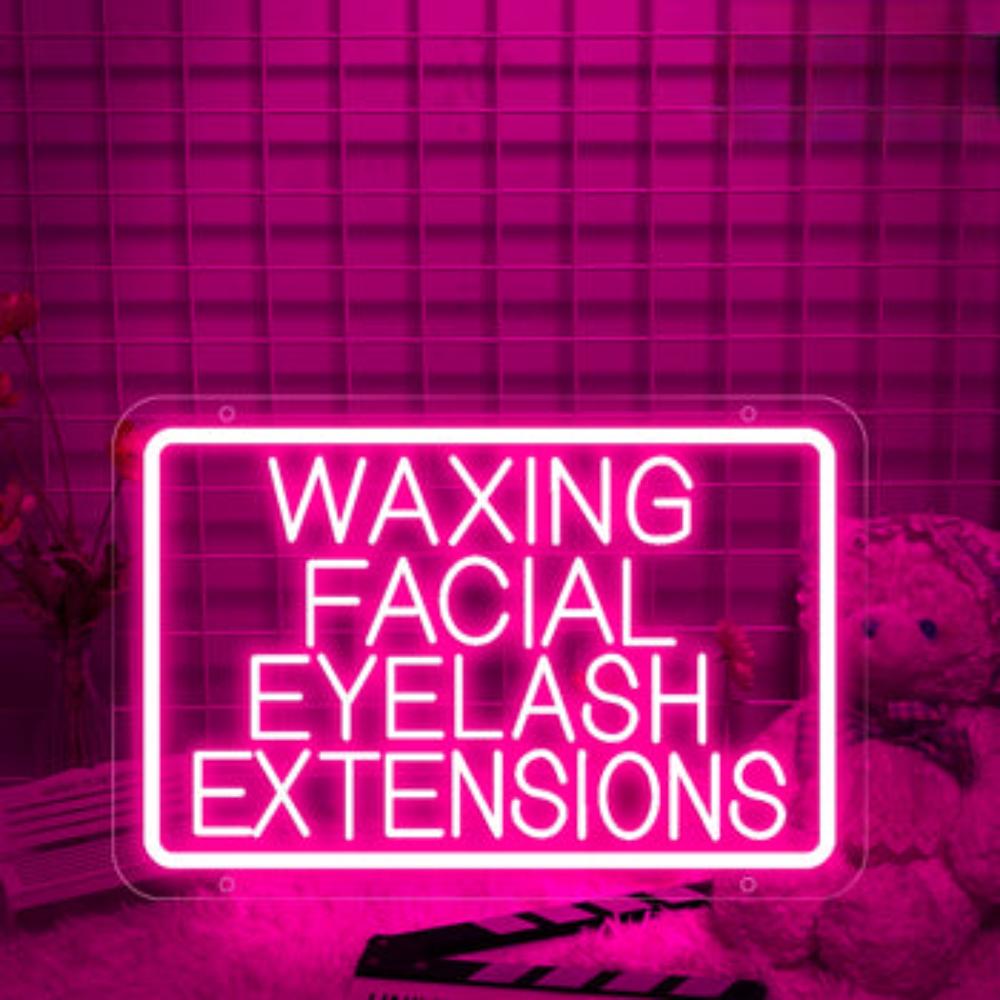 Waxing Services Neon Display Sign  Personalized Mirror Pink 30x20 