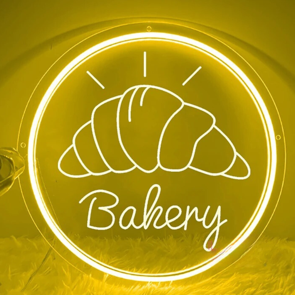 Glowing Bakery Neon Sign  Personalized Mirror   