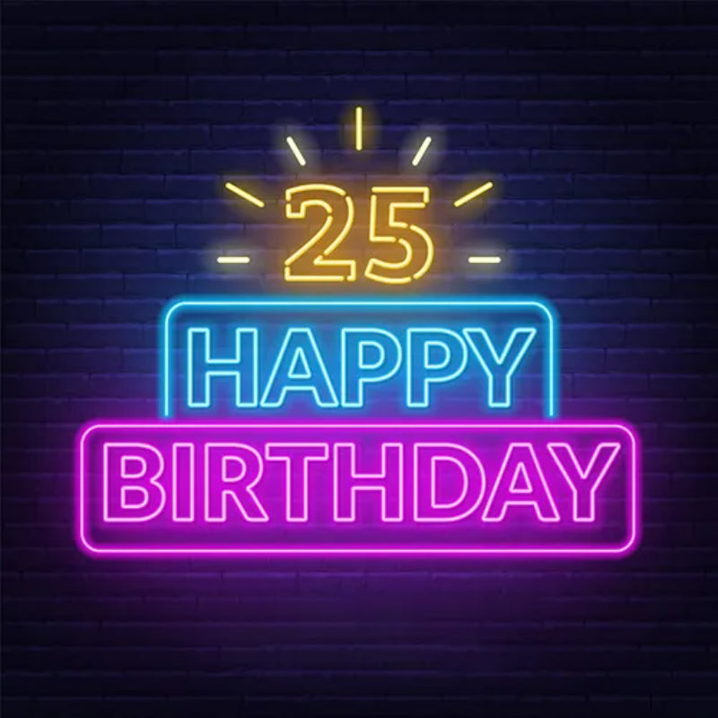 25th Birthday Neon Sign  Personalized Mirror S  