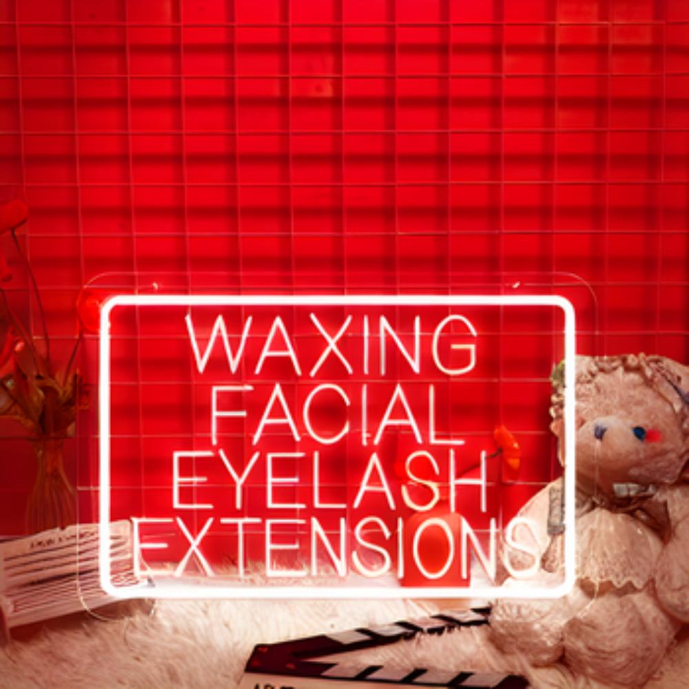 Waxing Services Neon Display Sign  Personalized Mirror Red 30x20 