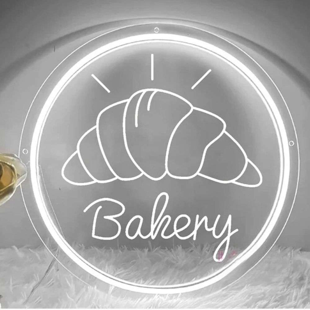 Glowing Bakery Neon Sign  Personalized Mirror   