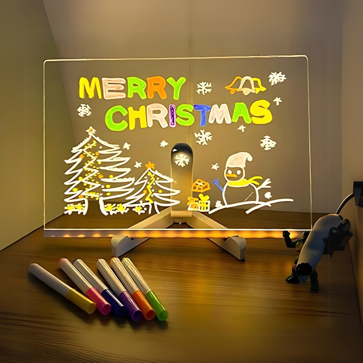 Light Up Acrylic Message Board with 7 Colors Pen  Personalized Mirror Small  