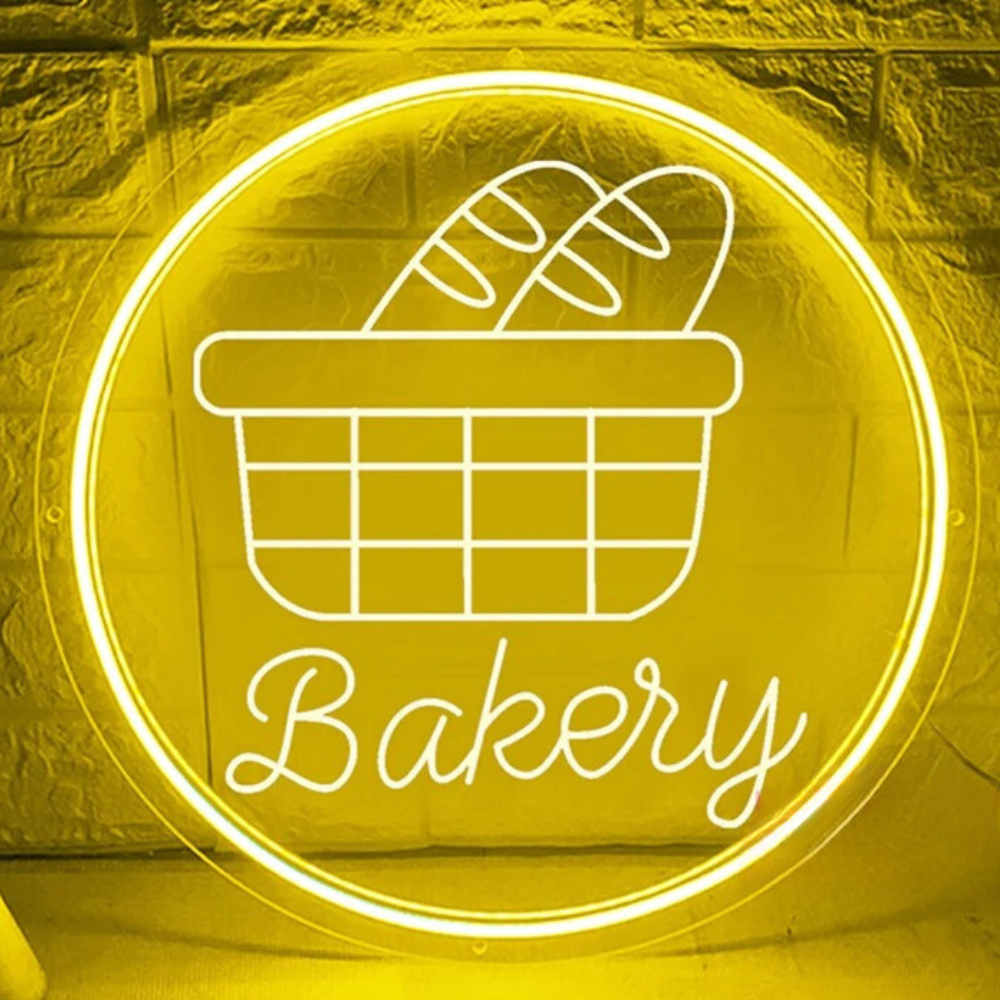 Glowing Bakery Neon Sign  Personalized Mirror   