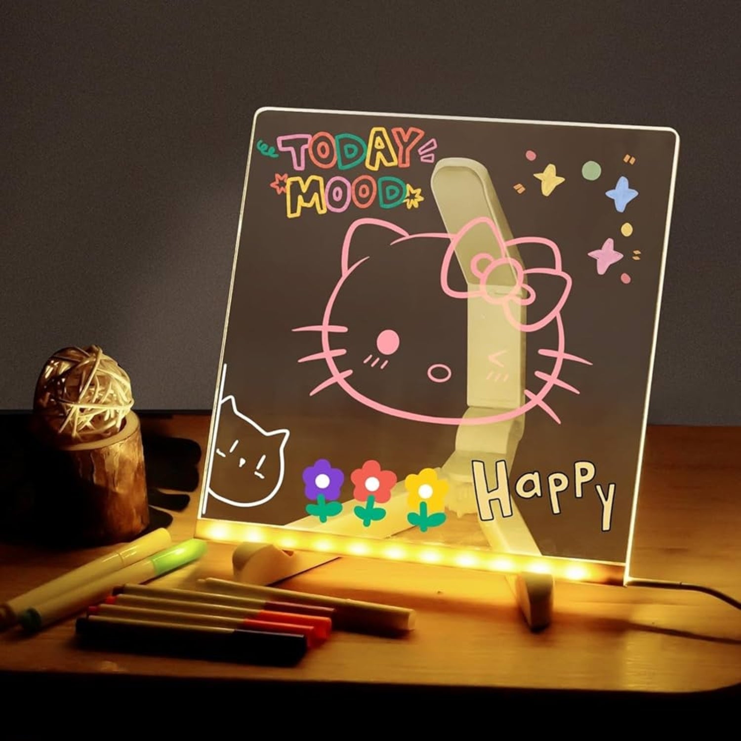 Light Up Acrylic Message Board with 7 Colors Pen  Personalized Mirror   