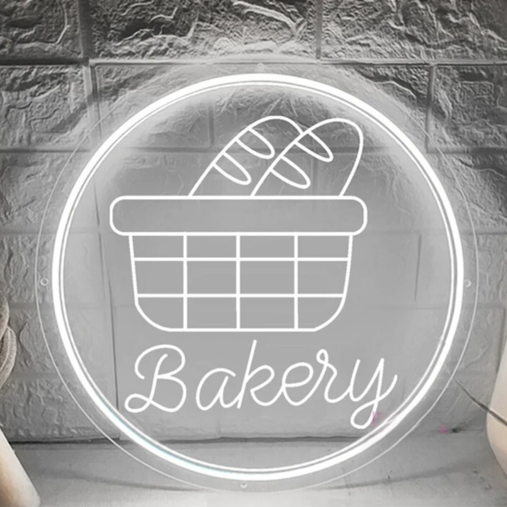 Glowing Bakery Neon Sign  Personalized Mirror   