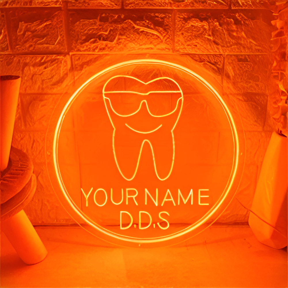 Customizable Dentist Neon Light Sign  Personalized Mirror   