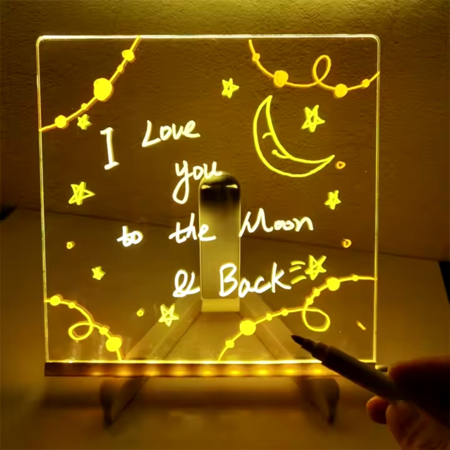 Light Up Acrylic Message Board with 7 Colors Pen  Personalized Mirror   