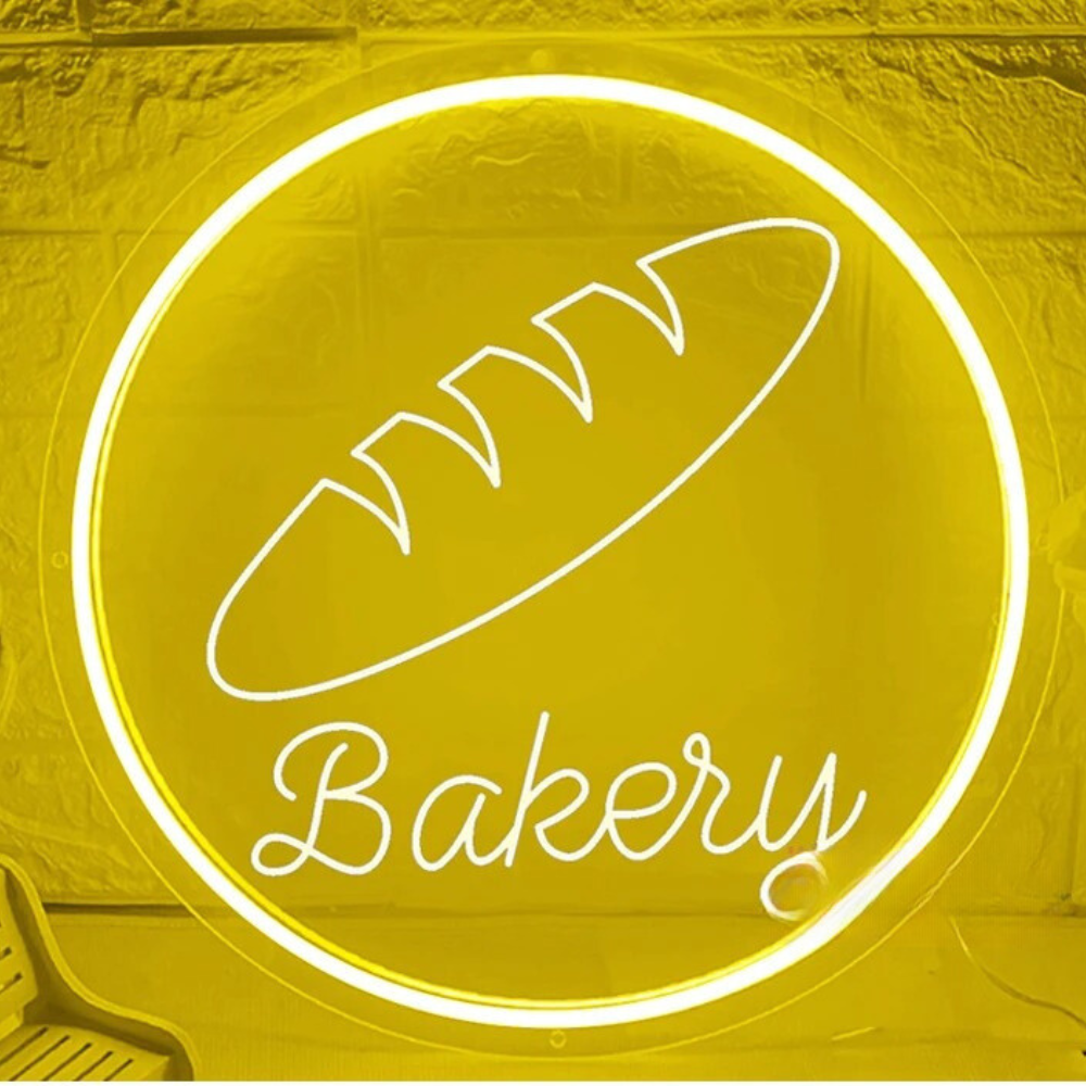 Glowing Bakery Neon Sign  Personalized Mirror   