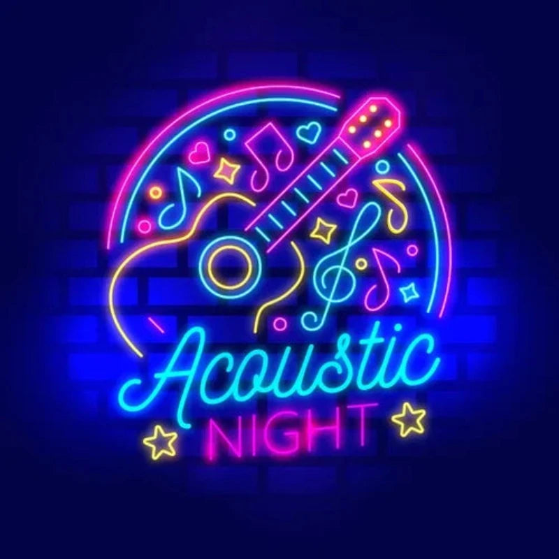 Acoustic Night Party Neon Sign  Personalized Mirror S  