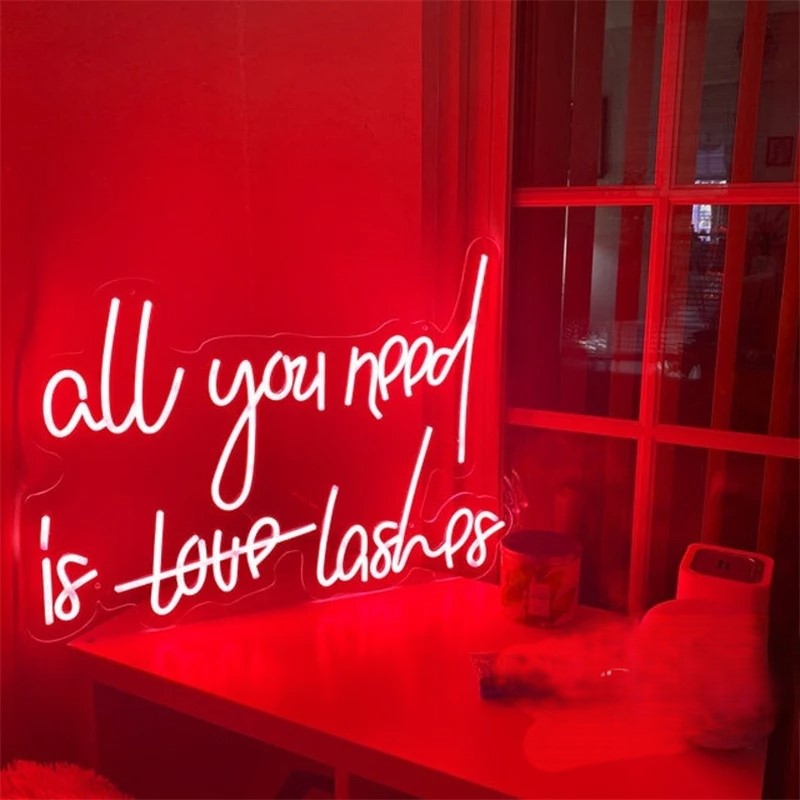 All You Need Business Neon Sign  Personalized Mirror Red  