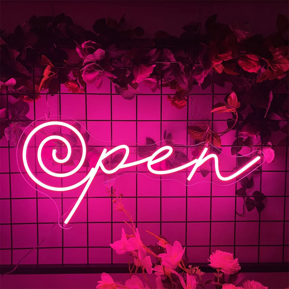 Open Neon Led Sign  Personalized Mirror Open  