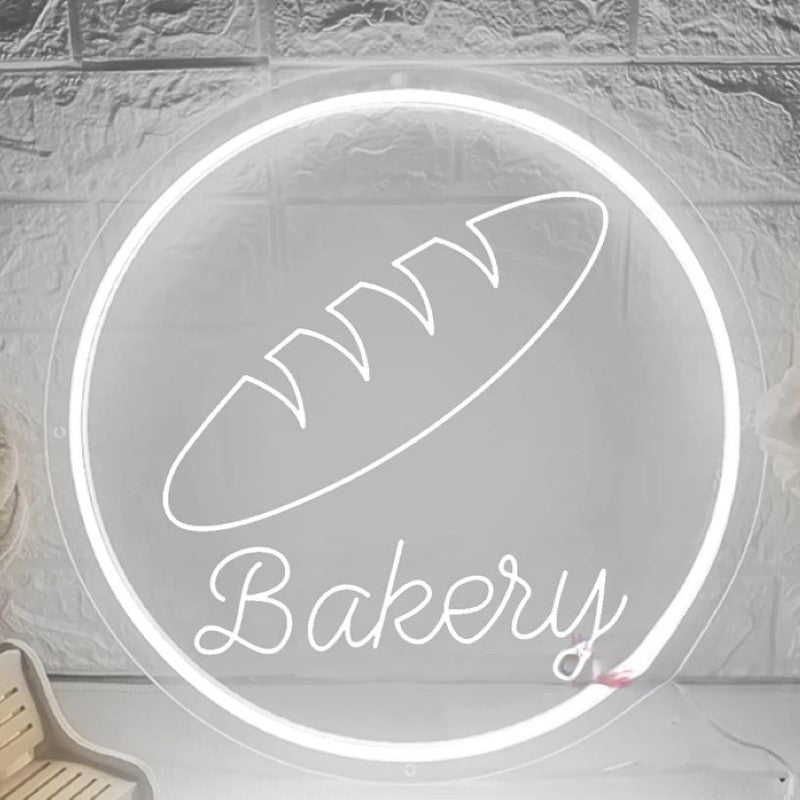 Bake Shop Neon Sign  Personalized Mirror Bread Stick Blue 