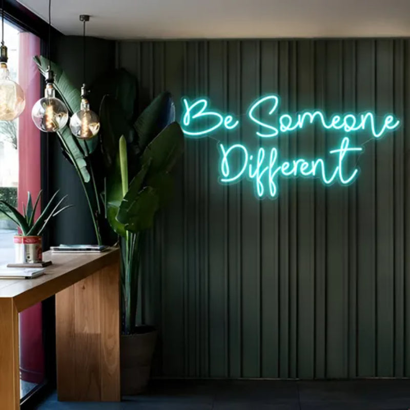 Be Someone Different LED Neon Sign  Personalized Mirror S  