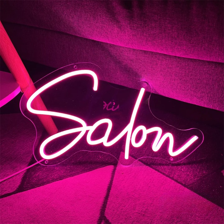 Glamorous Glow Salon Signage  Neon Sign LED  Personalized Mirror 30 Salon 