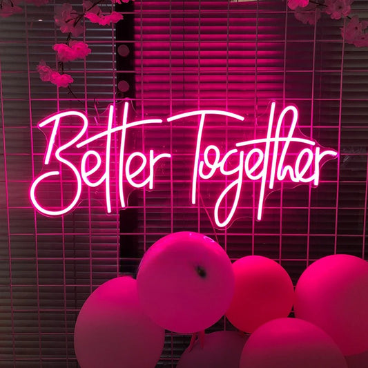 Better Together Neon Led Sign  Personalized Mirror 50x20 Cm  