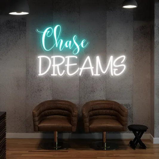 Chase Dreams Neon Sign  Personalized Mirror S  