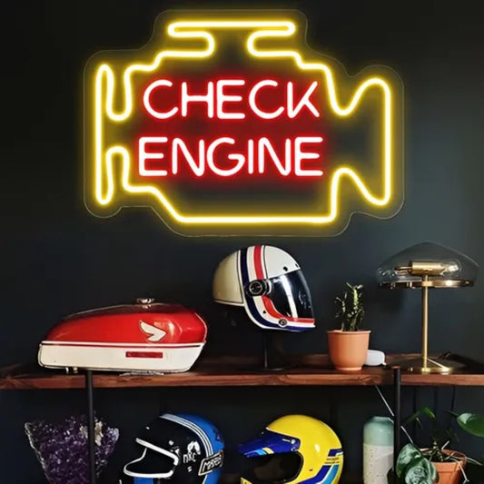 Check Engine Neon Sign  Personalized Mirror S  