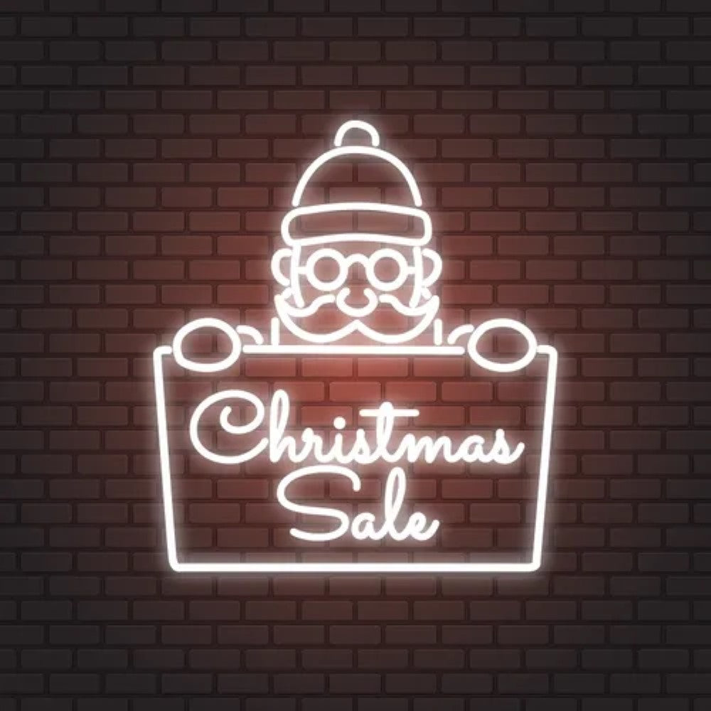 Christmas Santa Neon Sign  Personalized Mirror S  