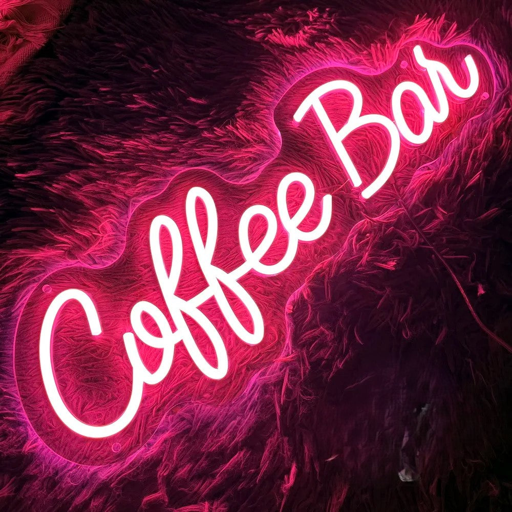 Coffee Bar Neon Sign Led Lights  Personalized Mirror   