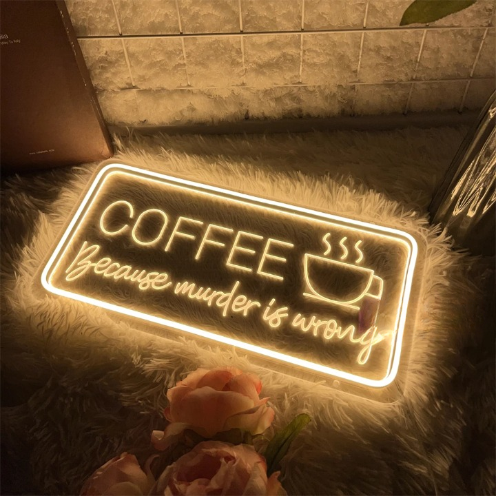 Caffeine Humor Coffee Neon LED Sign  Personalized Mirror   