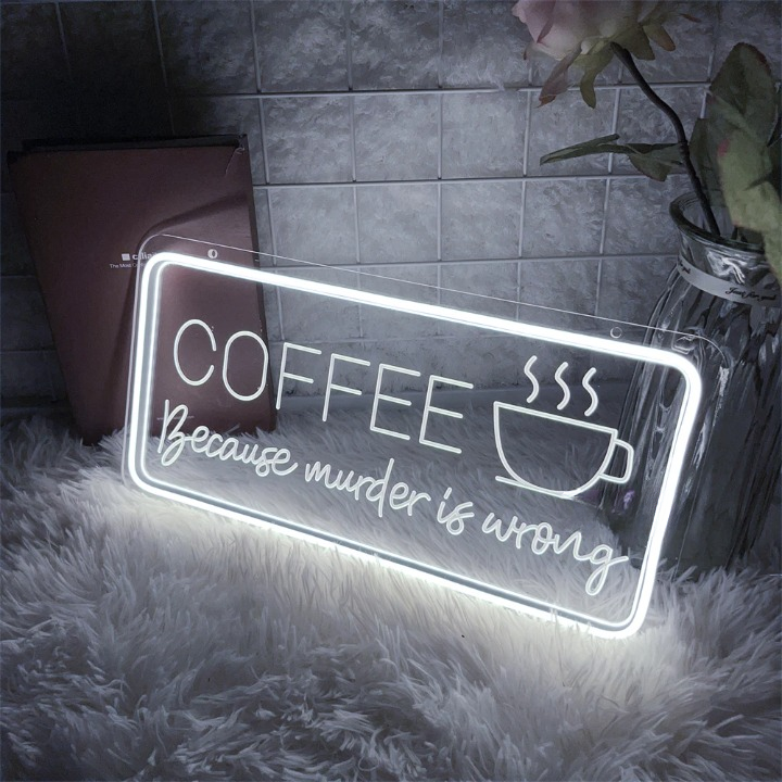 Caffeine Humor Coffee Neon LED Sign  Personalized Mirror   