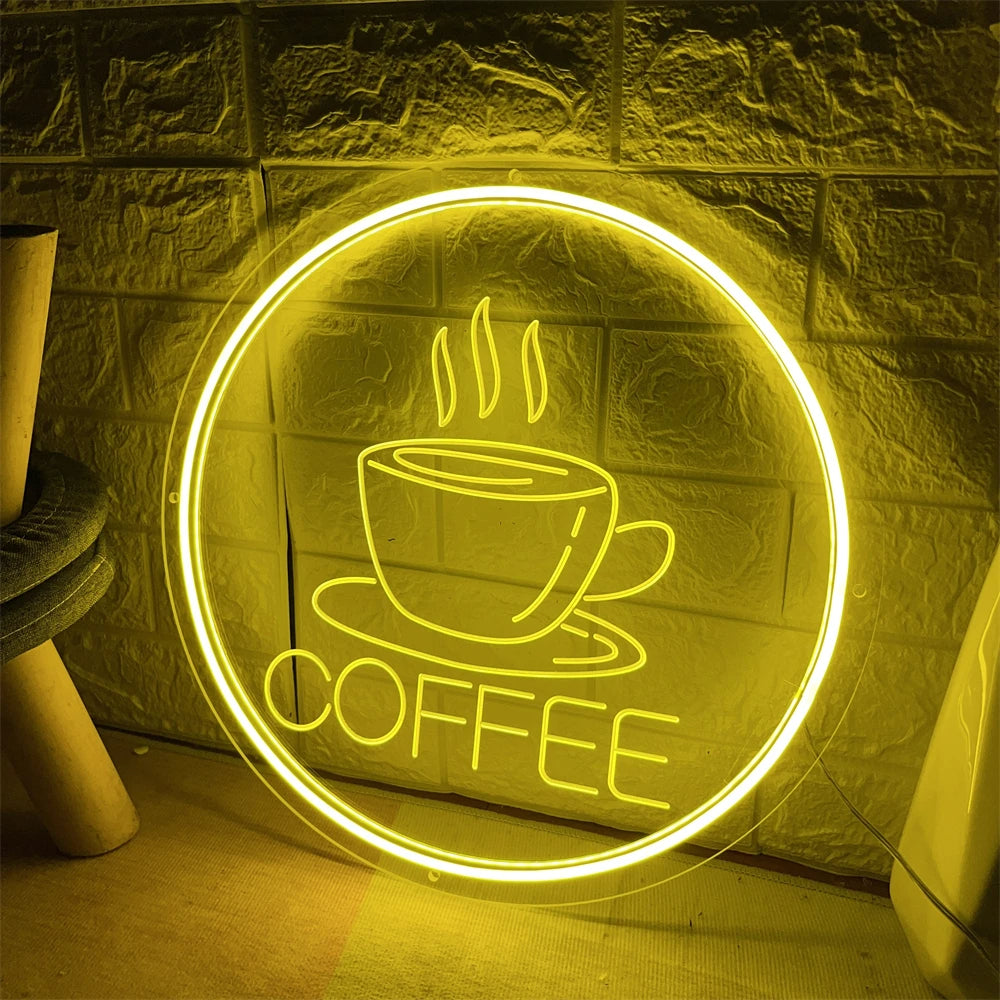 Coffee Neon Sign  Personalized Mirror   