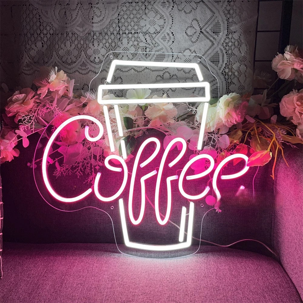 Coffee Room LED Neon Sign Lights – Personalized Mirror