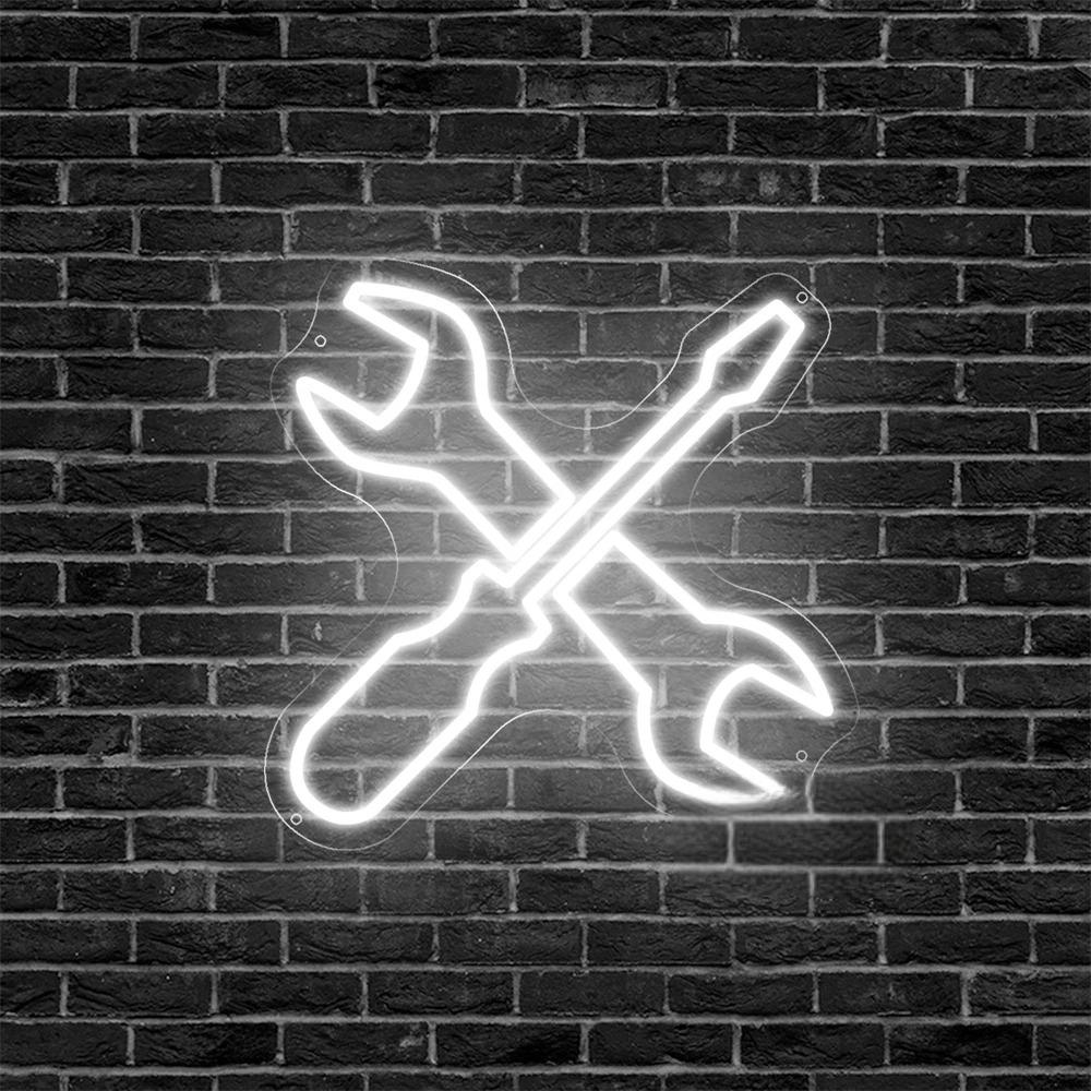 Craftsman Glow Neon Sign For Workshops And Garages  Personalized Mirror White  