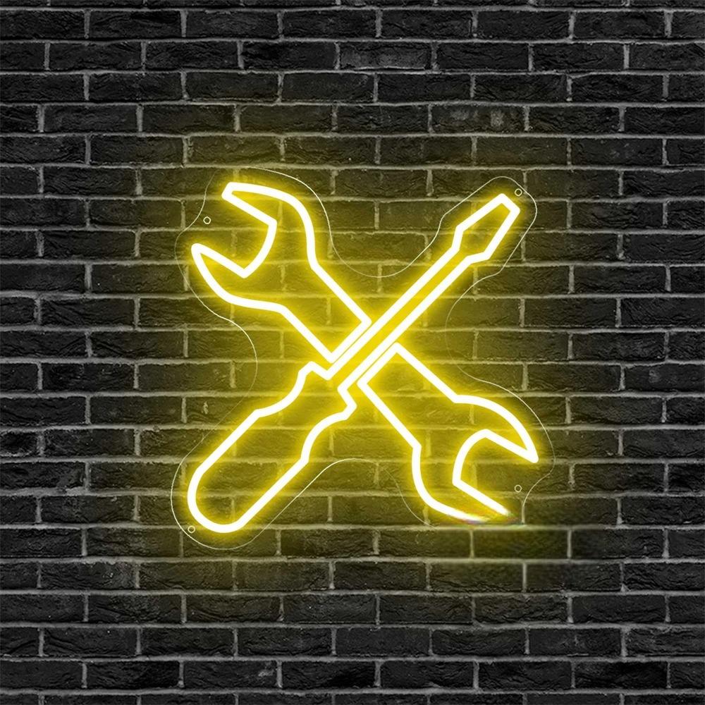 Craftsman Glow Neon Sign For Workshops And Garages  Personalized Mirror Yellow  