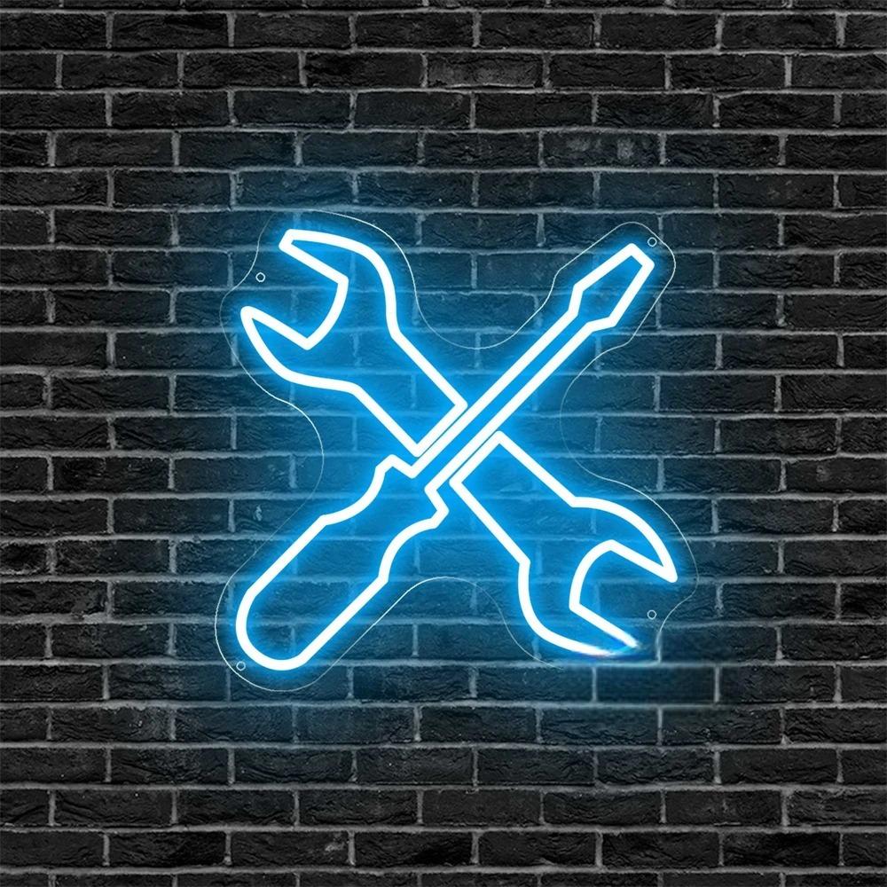 Craftsman Glow Neon Sign For Workshops And Garages  Personalized Mirror Light Blue  