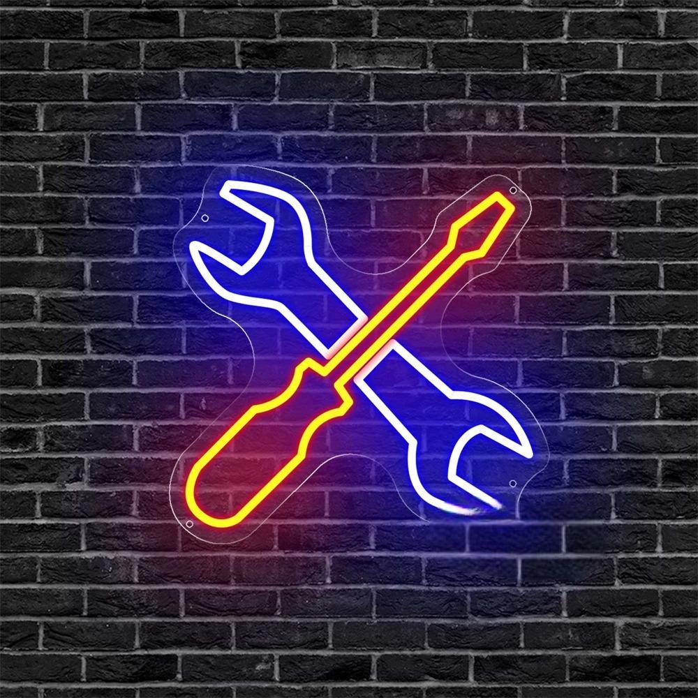 Craftsman Glow Neon Sign For Workshops And Garages  Personalized Mirror Orange  