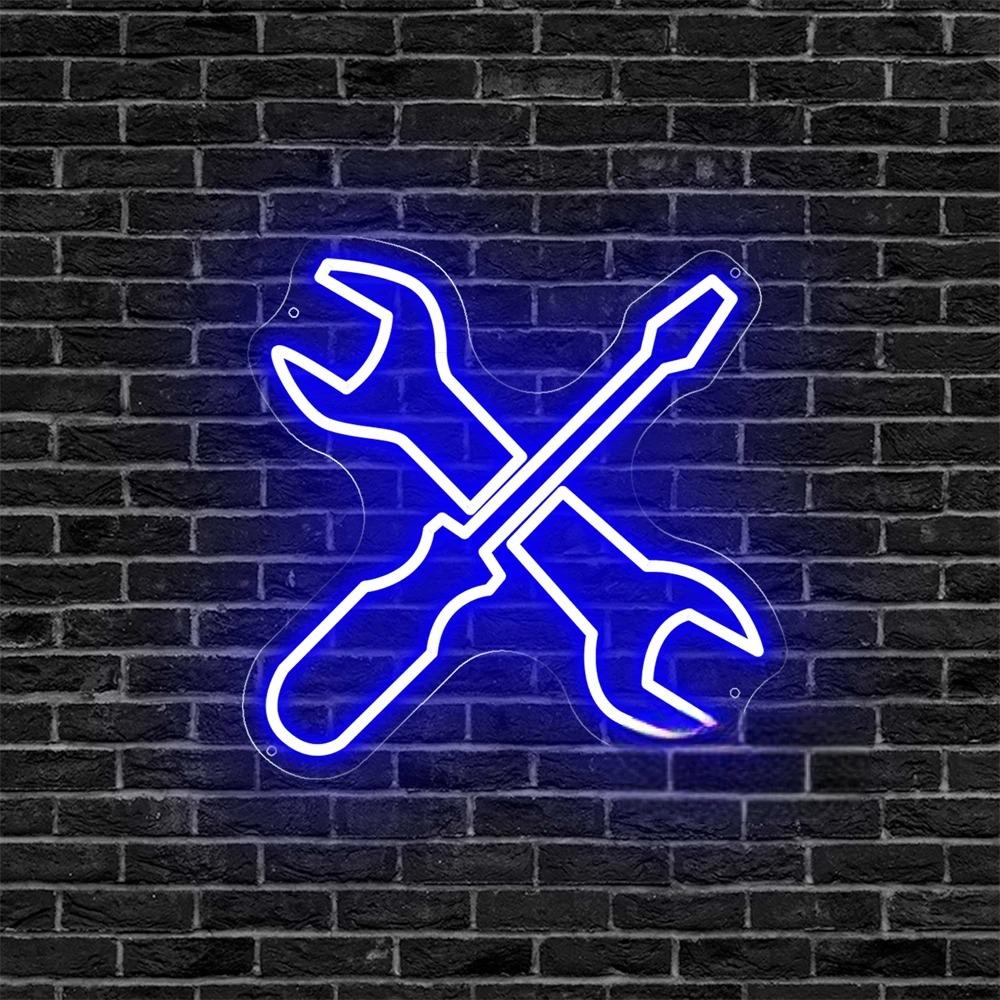 Craftsman Glow Neon Sign For Workshops And Garages  Personalized Mirror Blue  