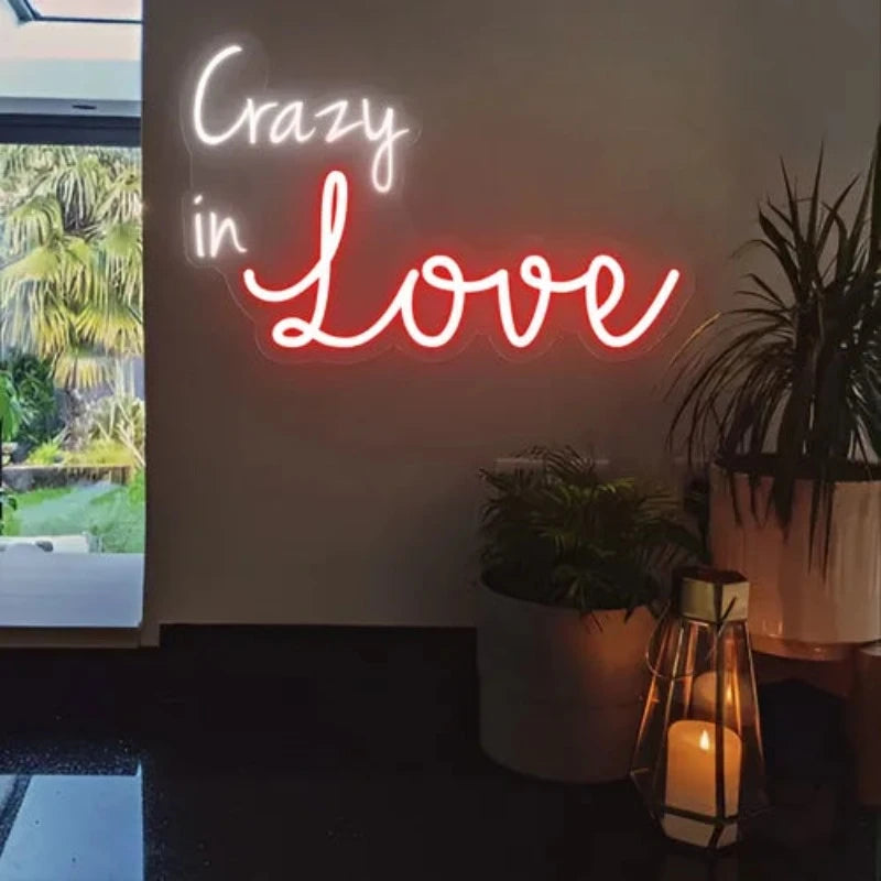 Crazy In Love Neon Sign  Personalized Mirror S  