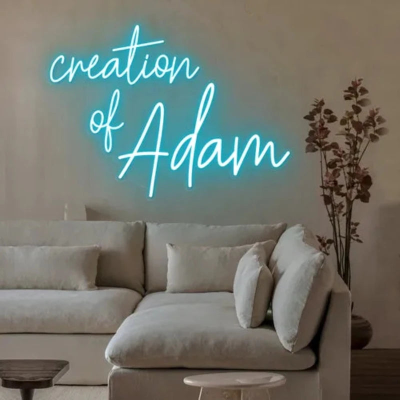 Creation Of Adam Neon Sign  Personalized Mirror S  