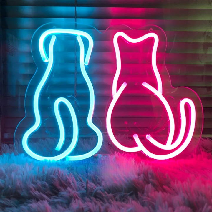 Paws and Reflect The Pet Neon Duo Led  Personalized Mirror 33X28  