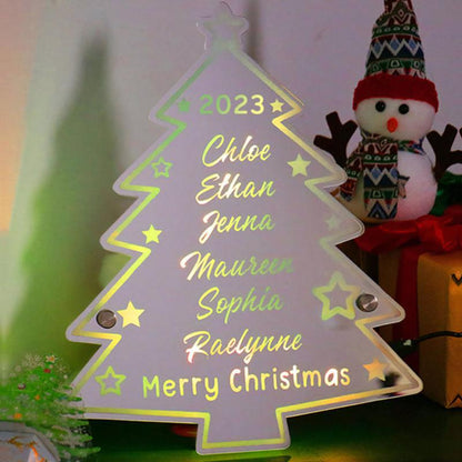 Custom Family Name Christmas Tree Light  Name Mirror Without Remote 210mmX250mm 