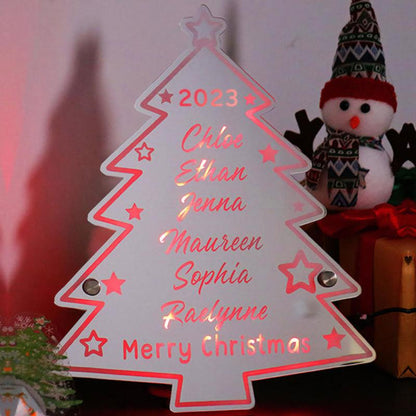 Custom Family Name Christmas Tree Light  Name Mirror   