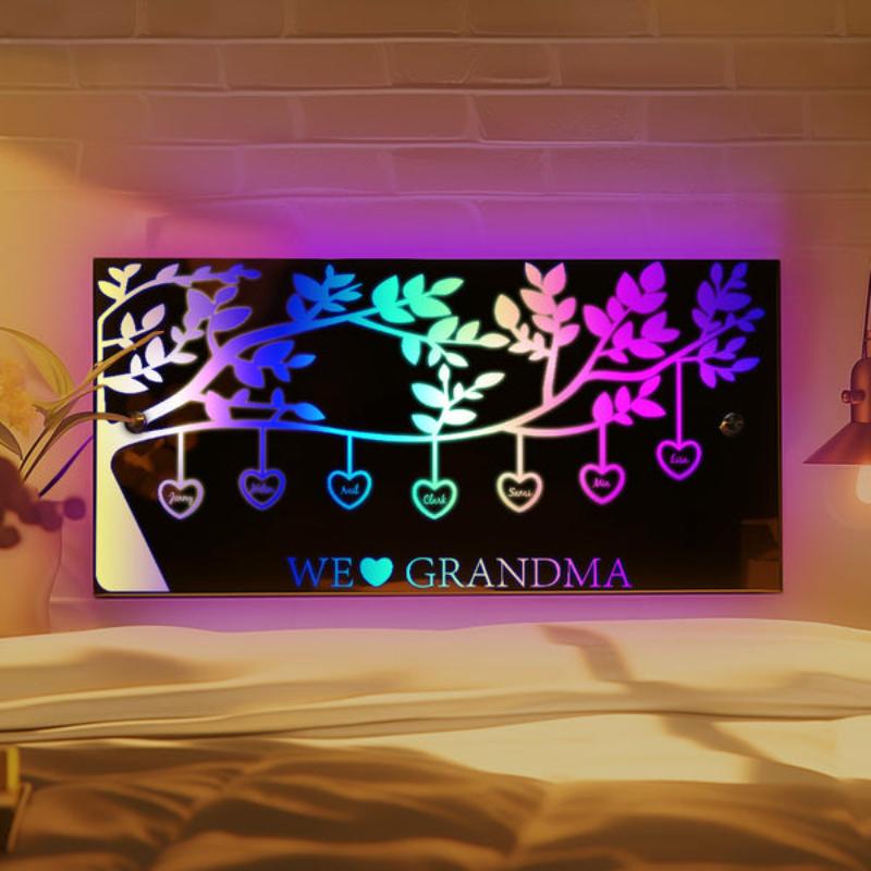 Custom Family Tree LED Mirror Light  Name Mirror   