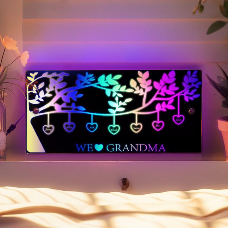 Custom Family Tree LED Mirror Light  Name Mirror   