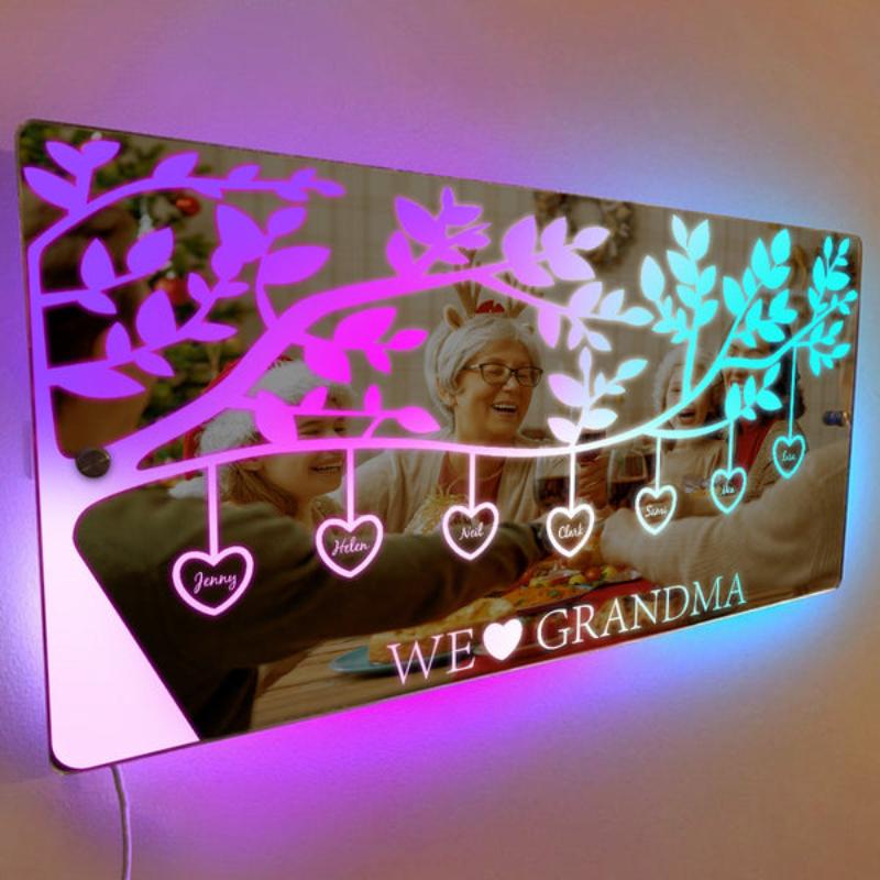 Custom Family Tree LED Mirror Light  Name Mirror   