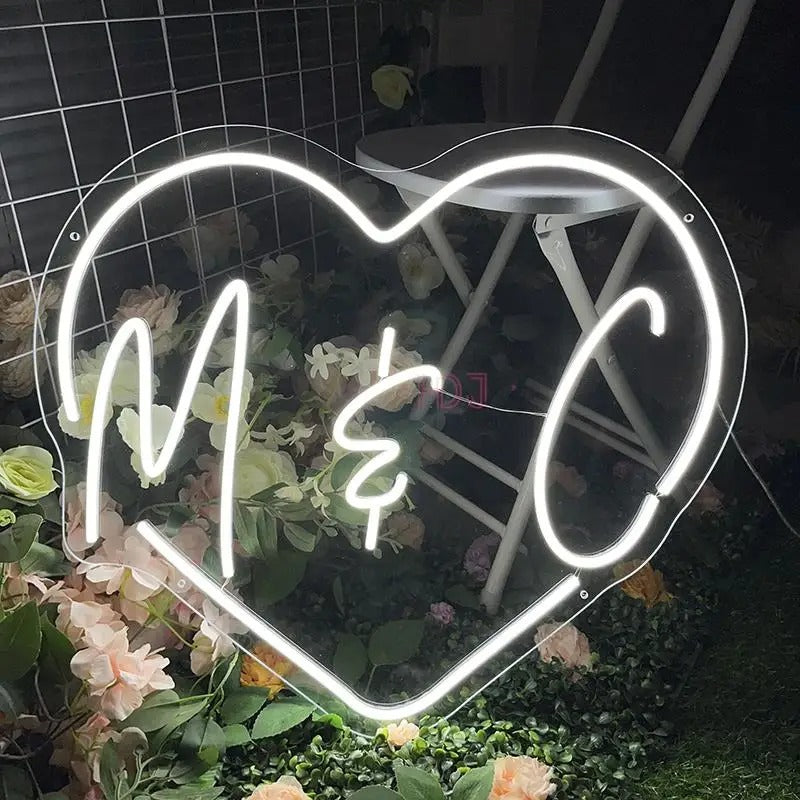 Custom Initial Neon Led Sign  Personalized Mirror   